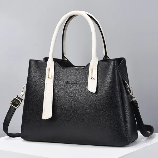 Solid Color Basic Quilted PU Leather Women’s Motorcycle Bag With Zipper Closure, Top Handle Style