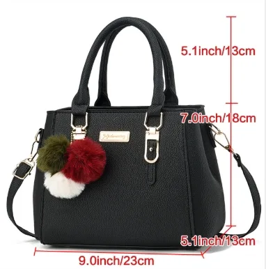 Women’s Square PU Tote Bag With Sewing Thread Detail, Single Shoulder Strap