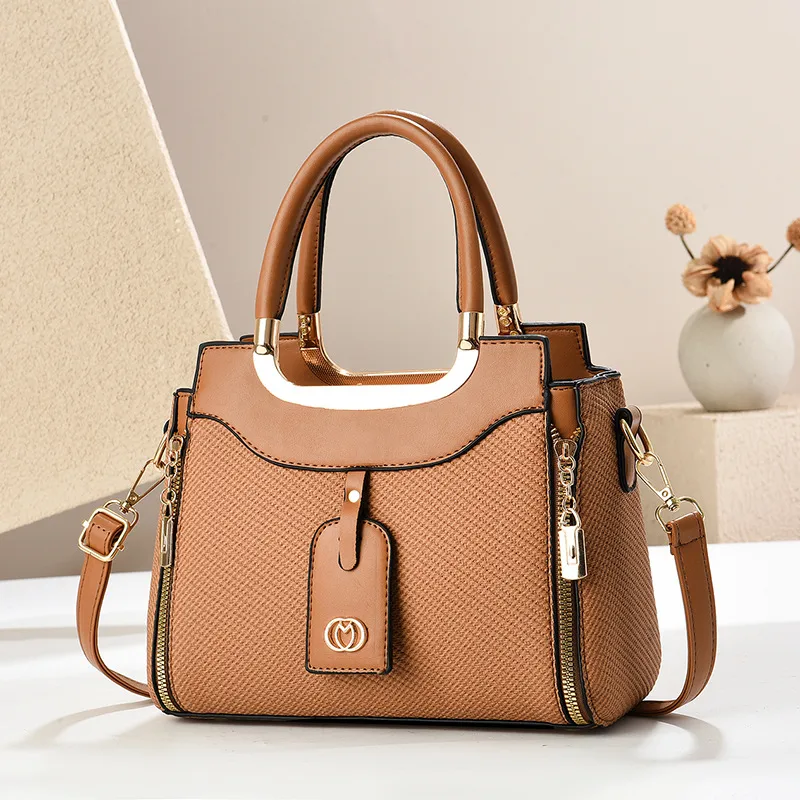 Women’s Square PU Leather Handbag With Top Handle Featuring Large Capacity And Elegant Ornament Design
