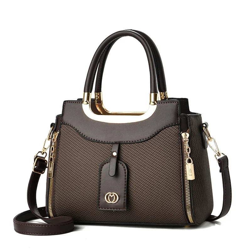 Women’s Square PU Leather Handbag With Top Handle Featuring Large Capacity And Elegant Ornament Design