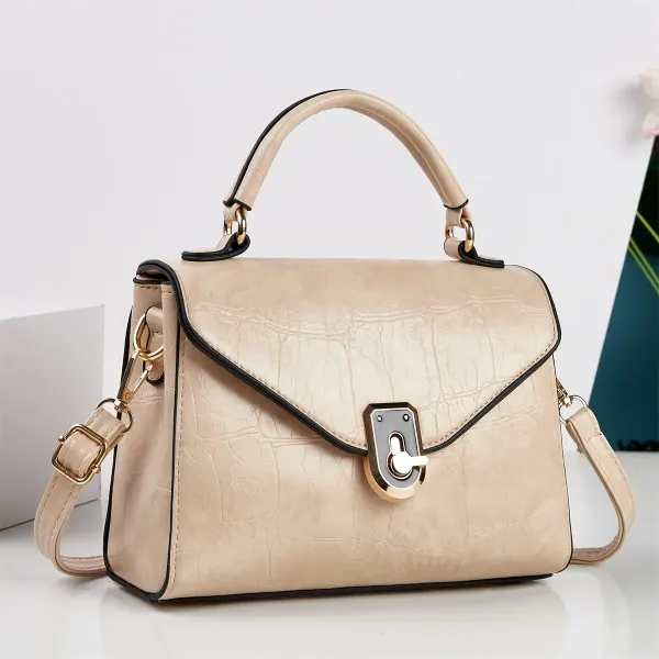 Crocodile Pattern Square PU Leather Shoulder Bag For Women With Sewing Thread Detail And Single Shoulder Strap