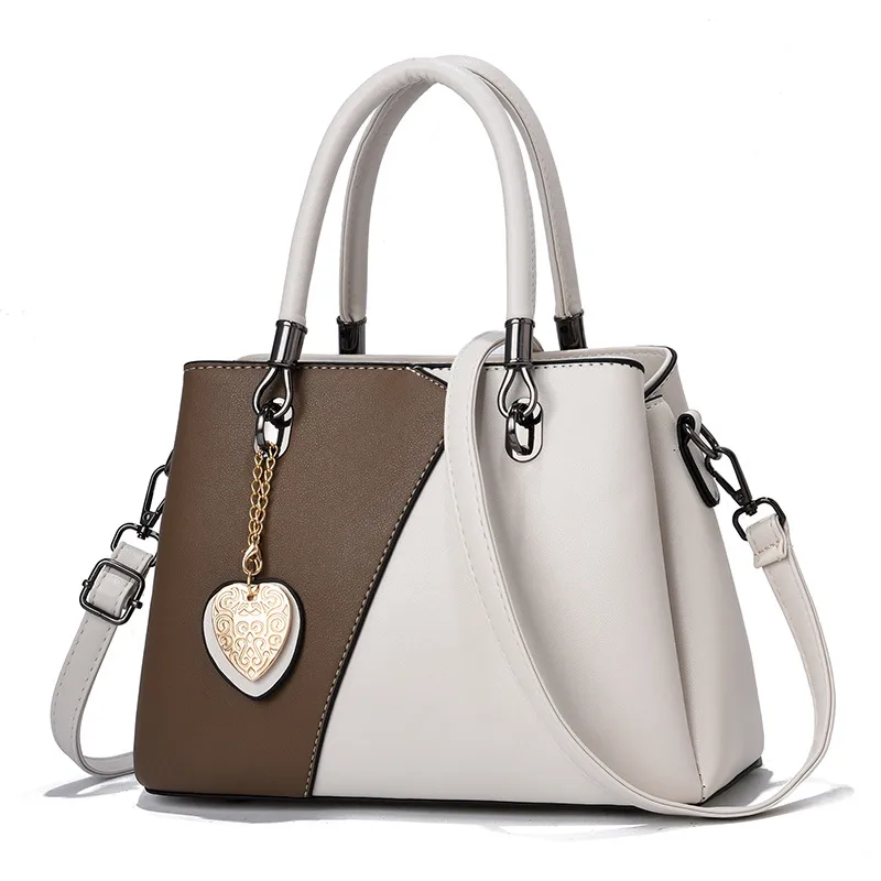 Large Color Block Basic PU Leather Women’s Zipper Closure Shoulder Bag, Stylish Single Shoulder Design