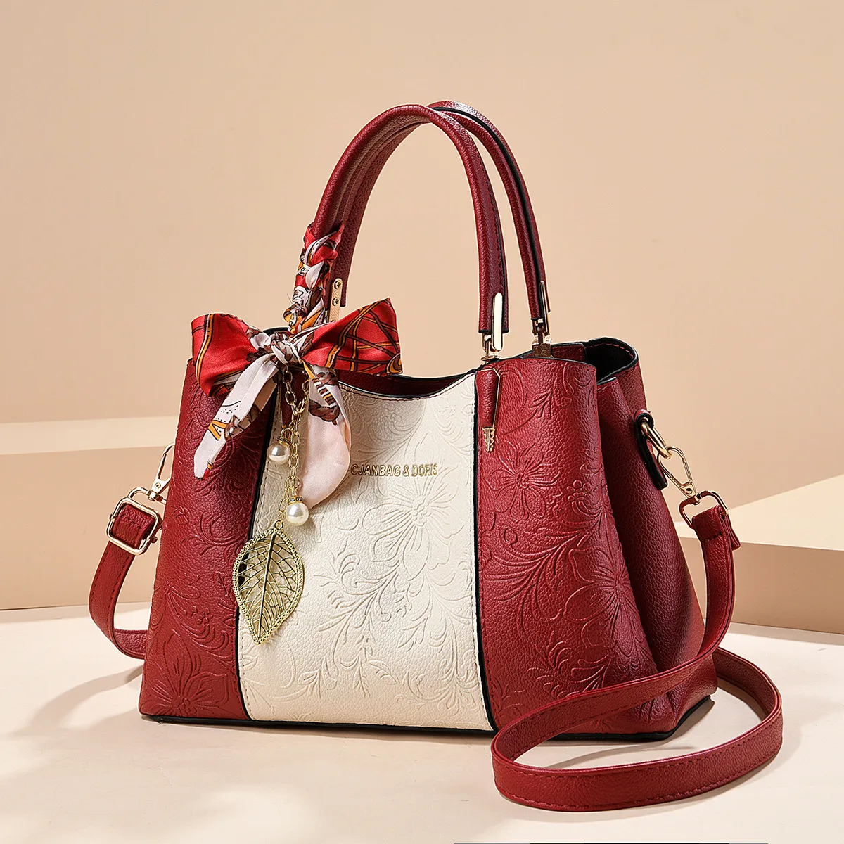 Women’s Square PU Leather Tote Bag With Sewing Thread Detail, Featuring Top Handle Main image