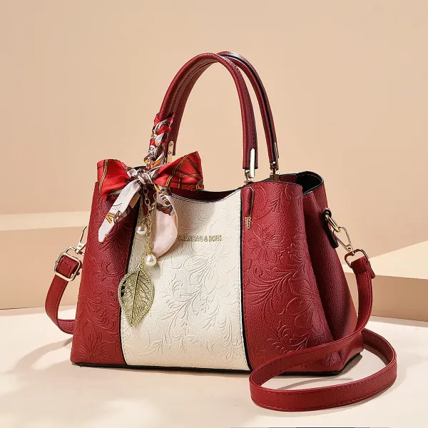 Women’s Square PU Leather Tote Bag With Sewing Thread Detail, Featuring Top Handle