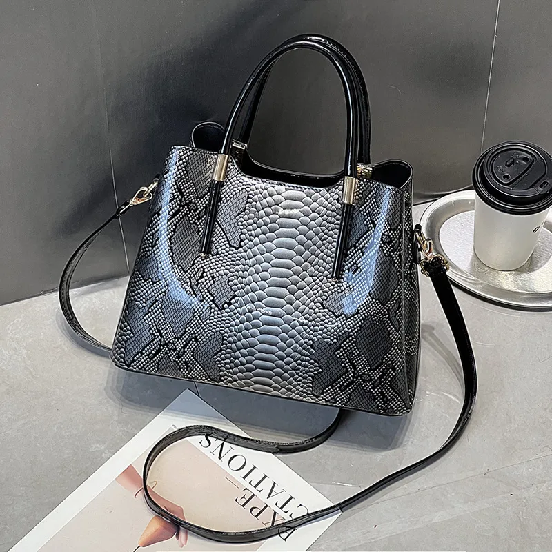 Crocodile Print Square Handbag