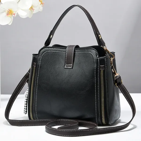 Women PU Leather Bucket Bag With Printing Pattern, Sling Strap
