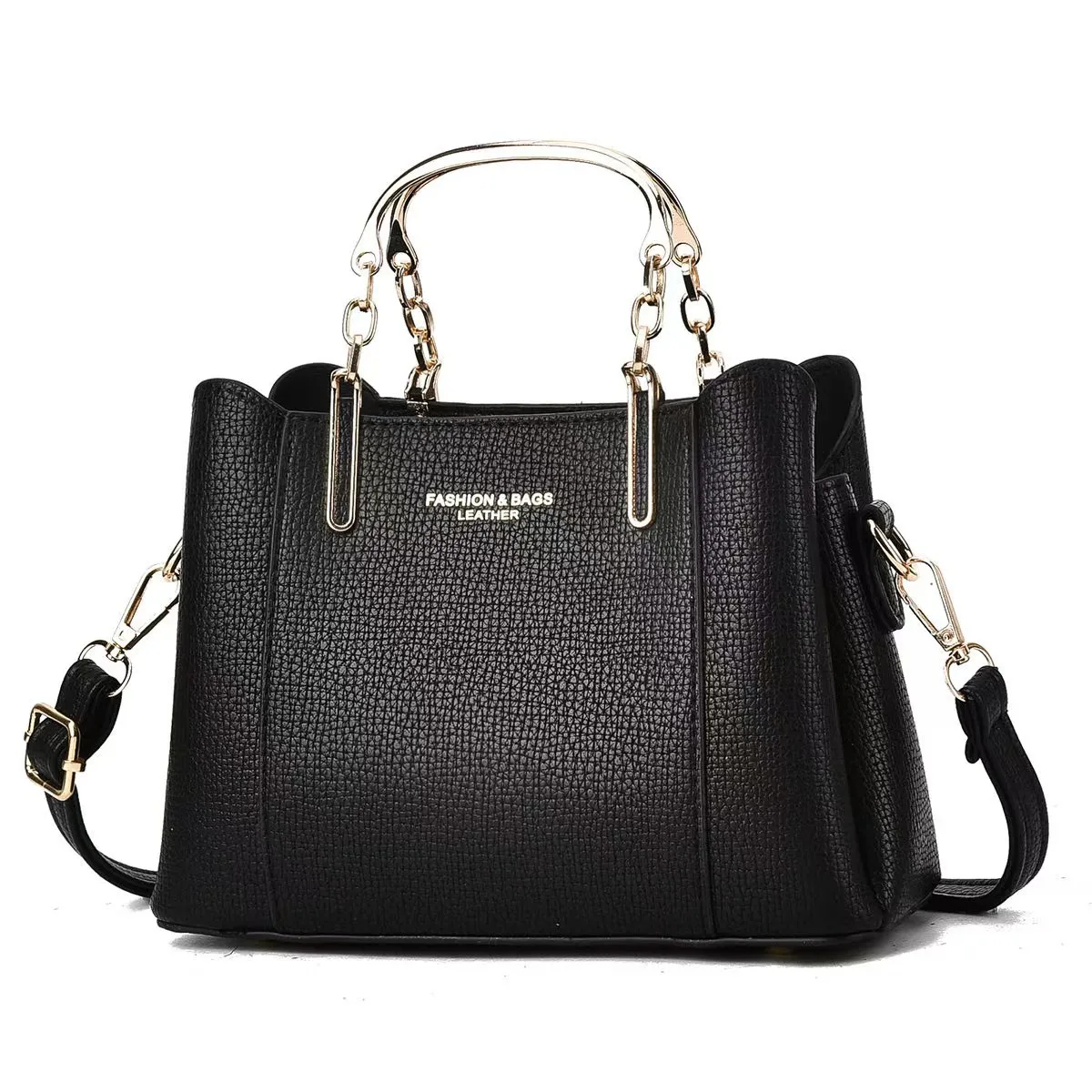 Square PU Leather Shoulder Bag For Women In Solid Color With Sewing Thread Accent And Top Handle