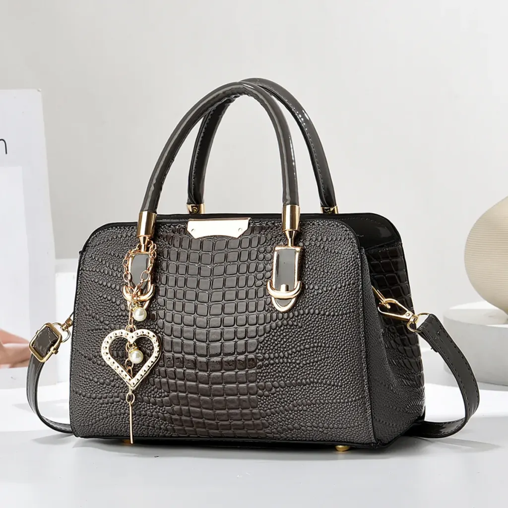 Square PU Crocodile Pattern Shoulder Bag For Women With Single Shoulder Strap Stylish Ladies Shoulder Bag