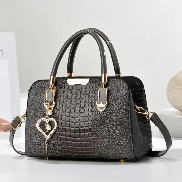 Square PU Crocodile Pattern Shoulder Bag For Women With Single Shoulder Strap Stylish Ladies Shoulder Bag