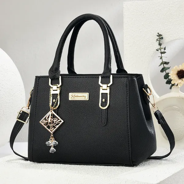 Women’s Square PU Tote Bag With Sewing Thread Detail, Single Shoulder Strap