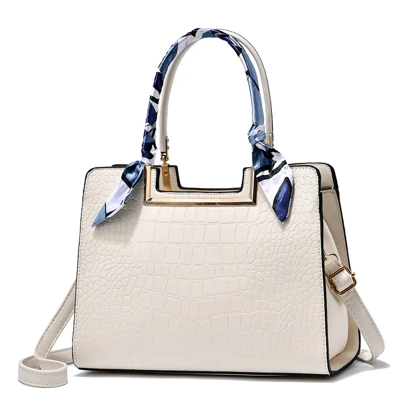 Elegant Large Solid Color PU Leather Crossbody Bag For Women With Zipper Closure