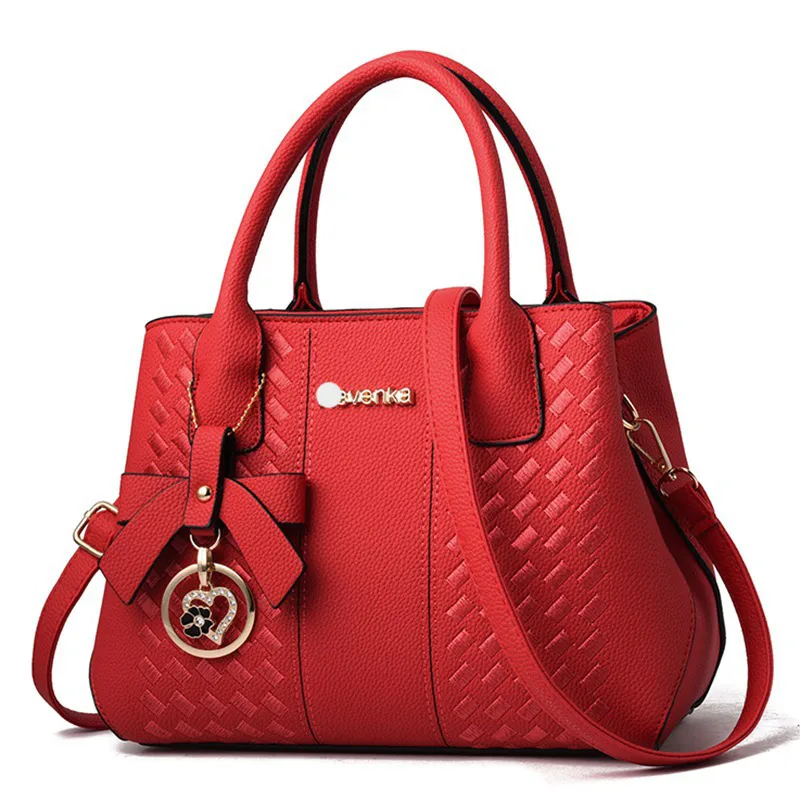 Classic Style Medium Solid Color Women PU Leather Shoulder Bag With Zipper Closure Main image