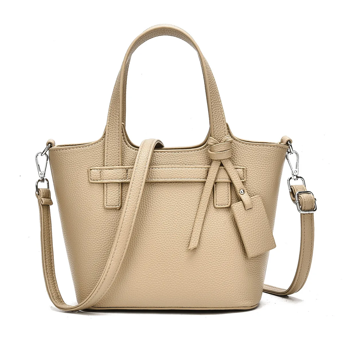 Women's PU Leather Bucket Shoulder Bag With Sewing Thread Detail, Featuring Single Shoulder Strap Main image