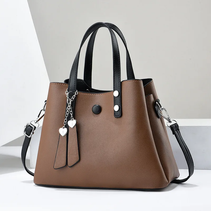 Large Square PU Tote Bag For Women Featuring Zipper Closure In Stylish Design