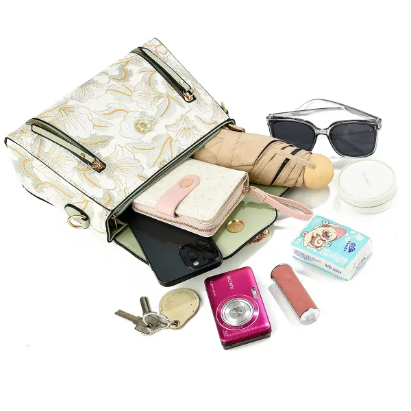 Women’s Color Block Square Handbag In PU Leather With Sewing Thread Detail