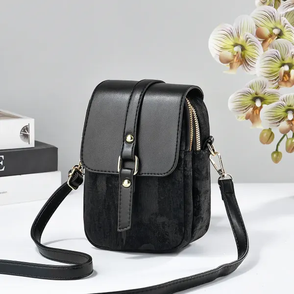 Splicing Square Crossbody Bag In PU Leather With Sewing Thread Detail, Featuring Sling Strap For Spring And Summer