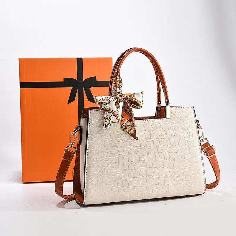 Multicolor Square PU Tote Bag For Women With Single Shoulder Strap
