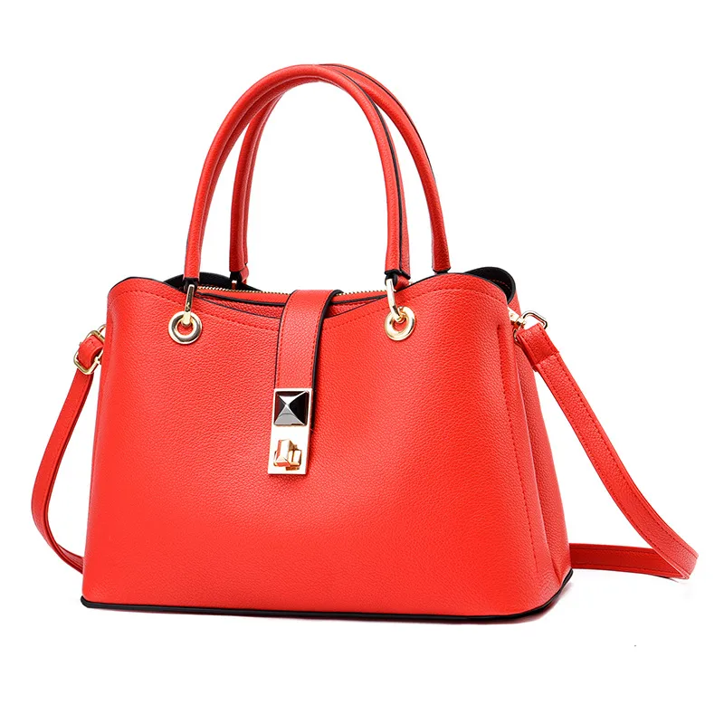 Square PU Tote Bag For Women Featuring Single Shoulder Strap With Stylish 19534511455 Fashion Element