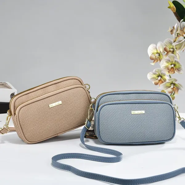 Women’s Color Block Square Camera Bag In PU Leather With Braid Detail And Single Shoulder Strap
