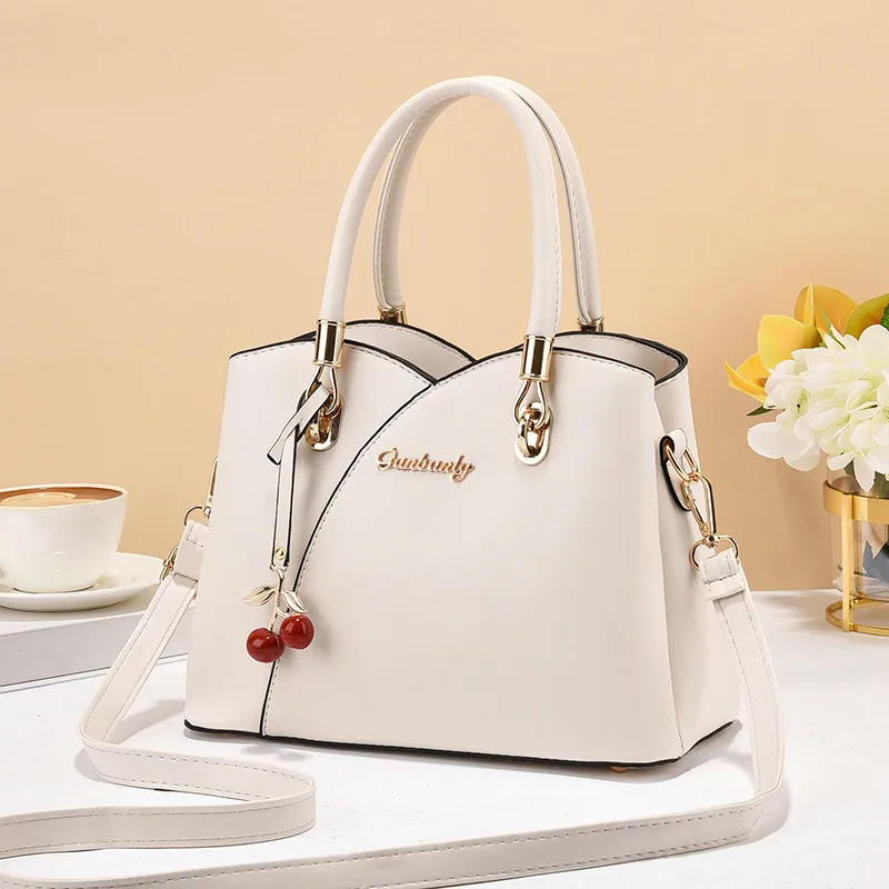 Elegant Large Solid Color Women’s PU Leather Handbag With Drawstring Buckle Closure, Classic Shoulder Bag Main image