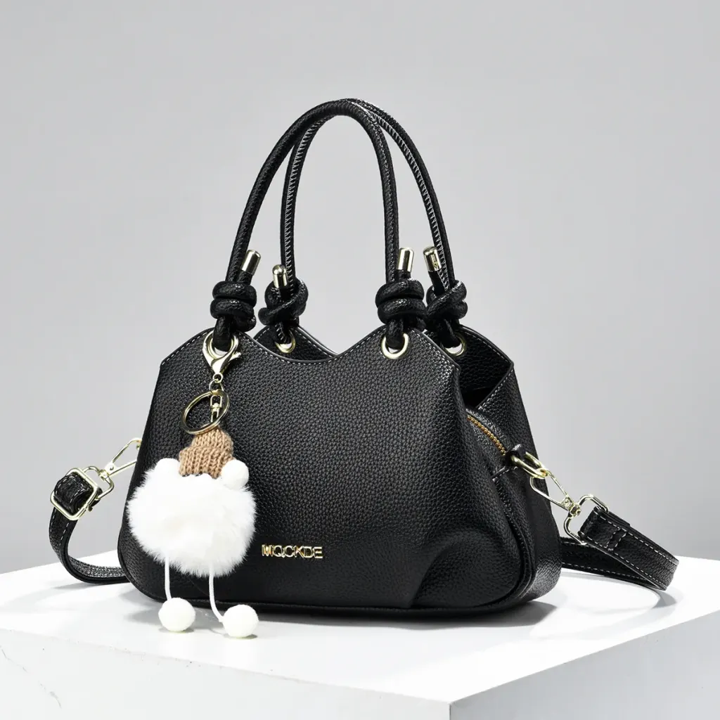 Women’s PU Leather Bucket Handbag With Sewing Thread Detail, Summer Style Featuring Top Handle