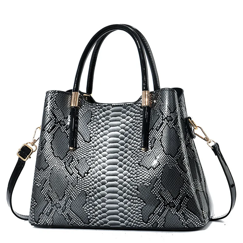 Crocodile Print Square Handbag
