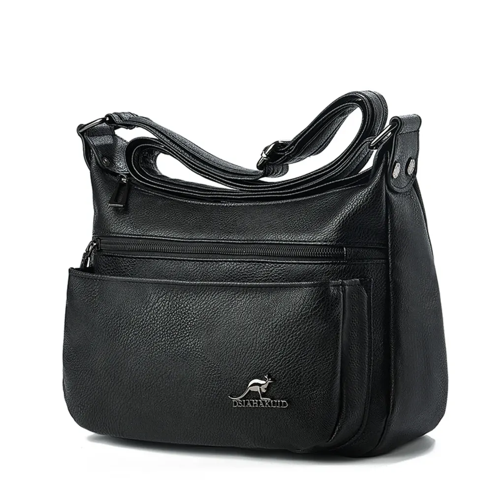 Women’s Square PU Leather Tote Bag With Sewing Thread Design And Single Shoulder Strap