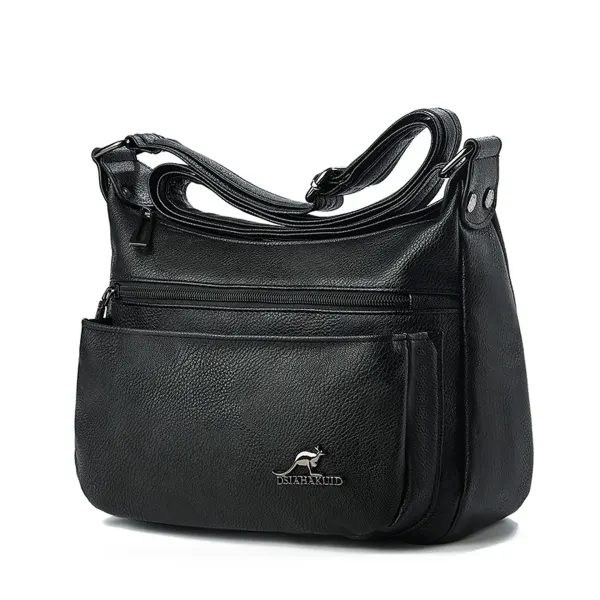 Women’s Square PU Leather Tote Bag With Sewing Thread Design And Single Shoulder Strap