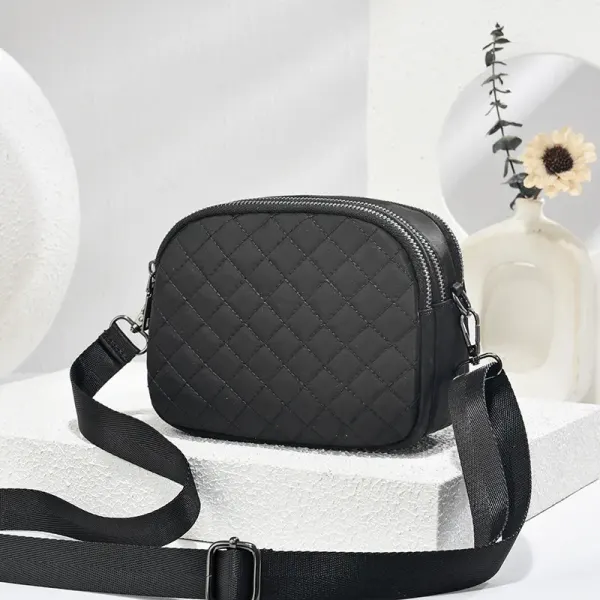 Square Oxford Cloth Shoulder Bag For Women In Solid Color Featuring Sewing Thread And Single Shoulder Strap