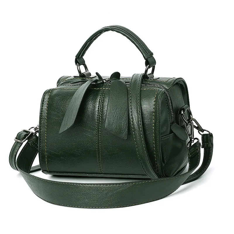 Elegant Large Square Solid Color PU Shoulder Bag For Women With Zipper Closure Main image