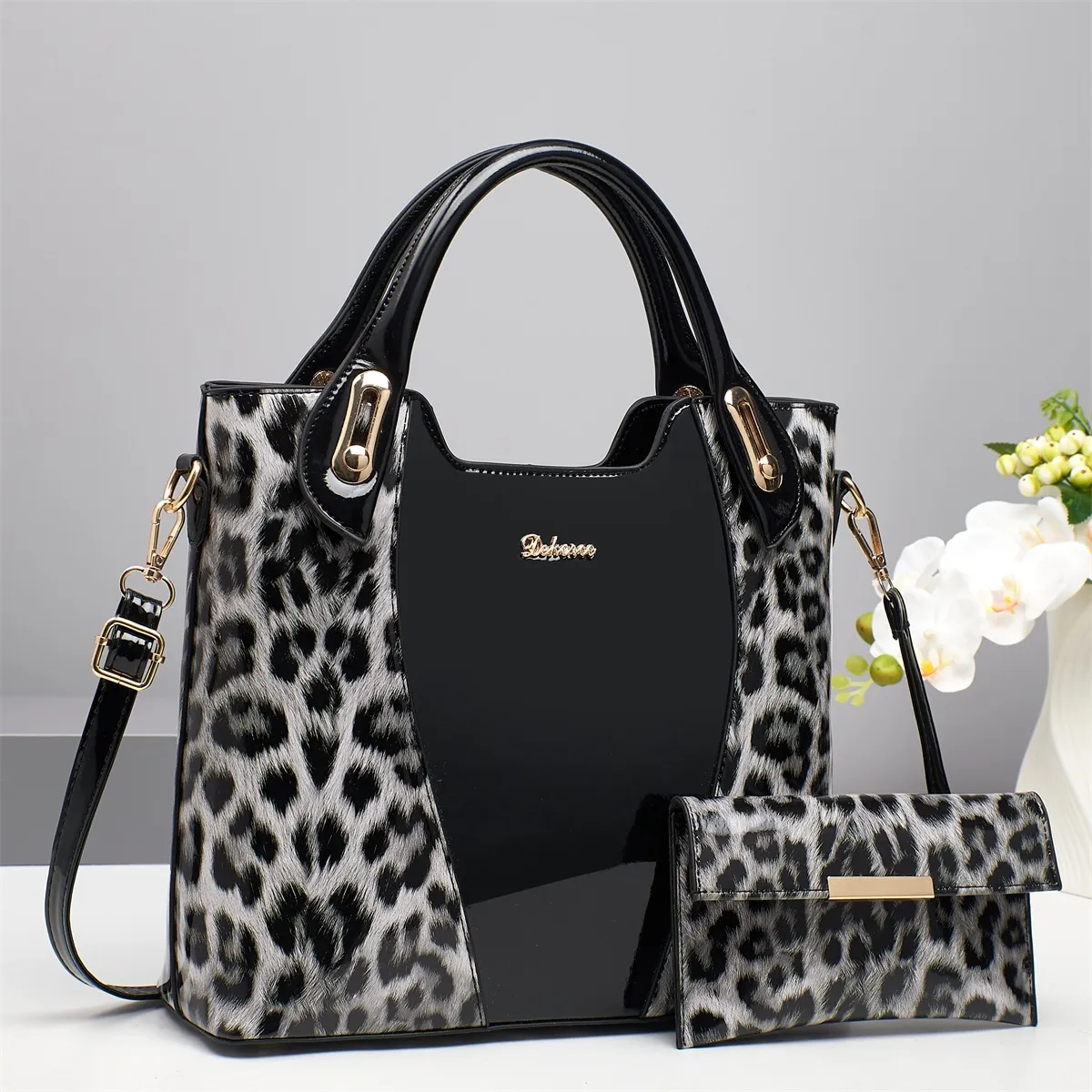 Medium Square PU Bag Set With Zipper Closure Featuring Sewing Thread In Urban Minimalist Style For Women