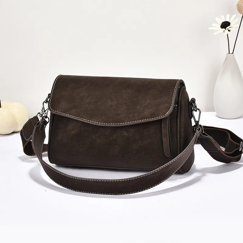 Women’s Square PU Leather Shoulder Bag With Sewing Thread Detail, Single Shoulder Strap Main image