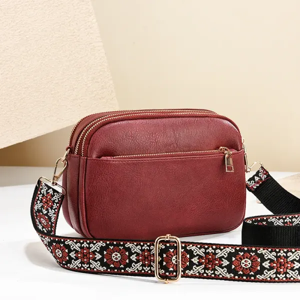 Women’s Square PU Leather Shoulder Bag With Sewing Thread Detail, Single Shoulder Strap