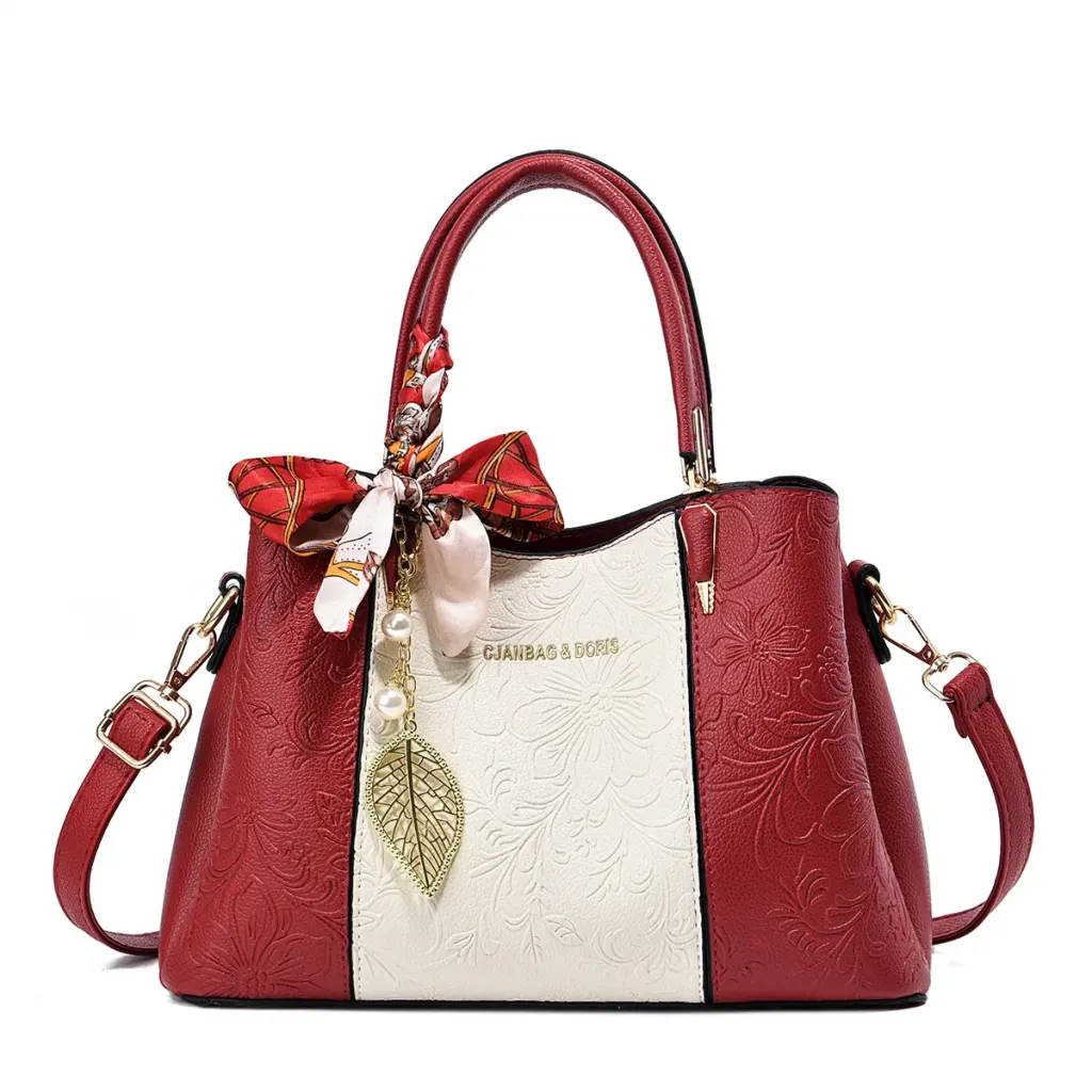 Women’s Square PU Leather Tote Bag With Sewing Thread Detail, Featuring Top Handle