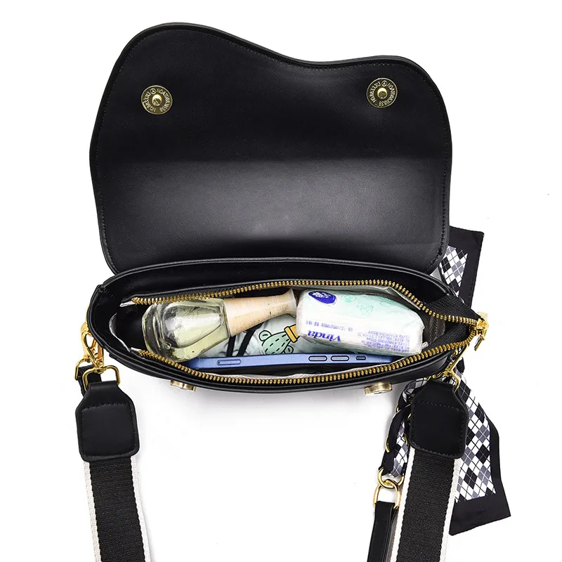 Elegant Small Solid Color PU Leather Women’s Shoulder Bag With Ribbon And Zipper Closure