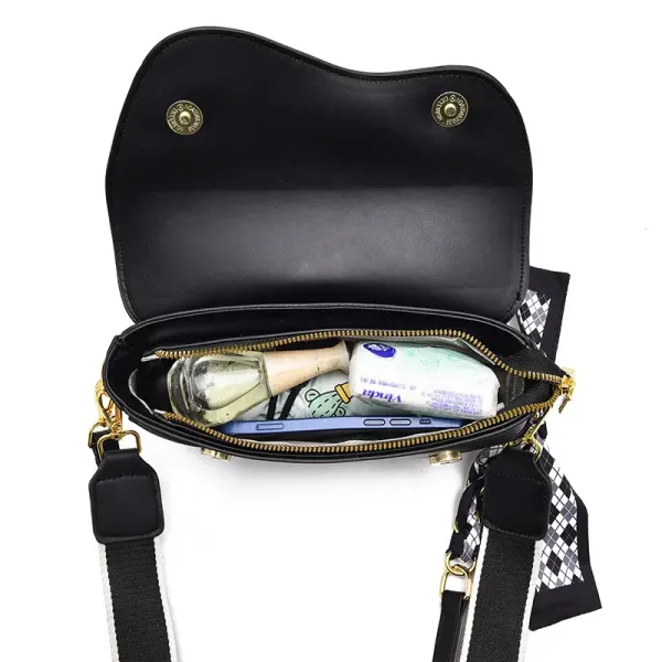 Elegant Small Solid Color PU Leather Women’s Shoulder Bag With Ribbon And Zipper Closure