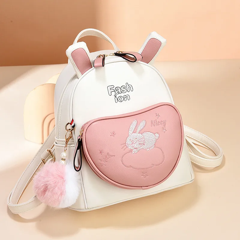 Rabbit Kids Backpack Made Of PU Material, Designed For Girls