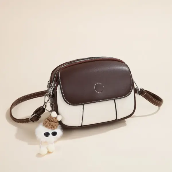 Color Block Round Shoulder Bag