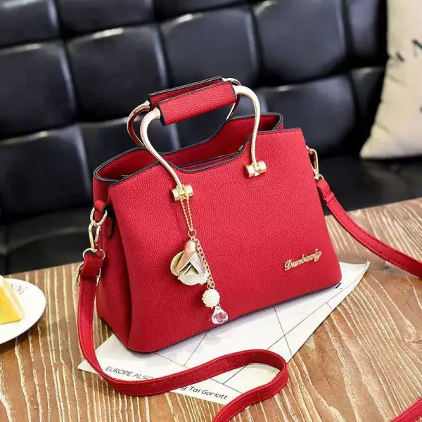 Women’s PU Leather Bucket Handbag With Sewing Thread Detail, Top Handle