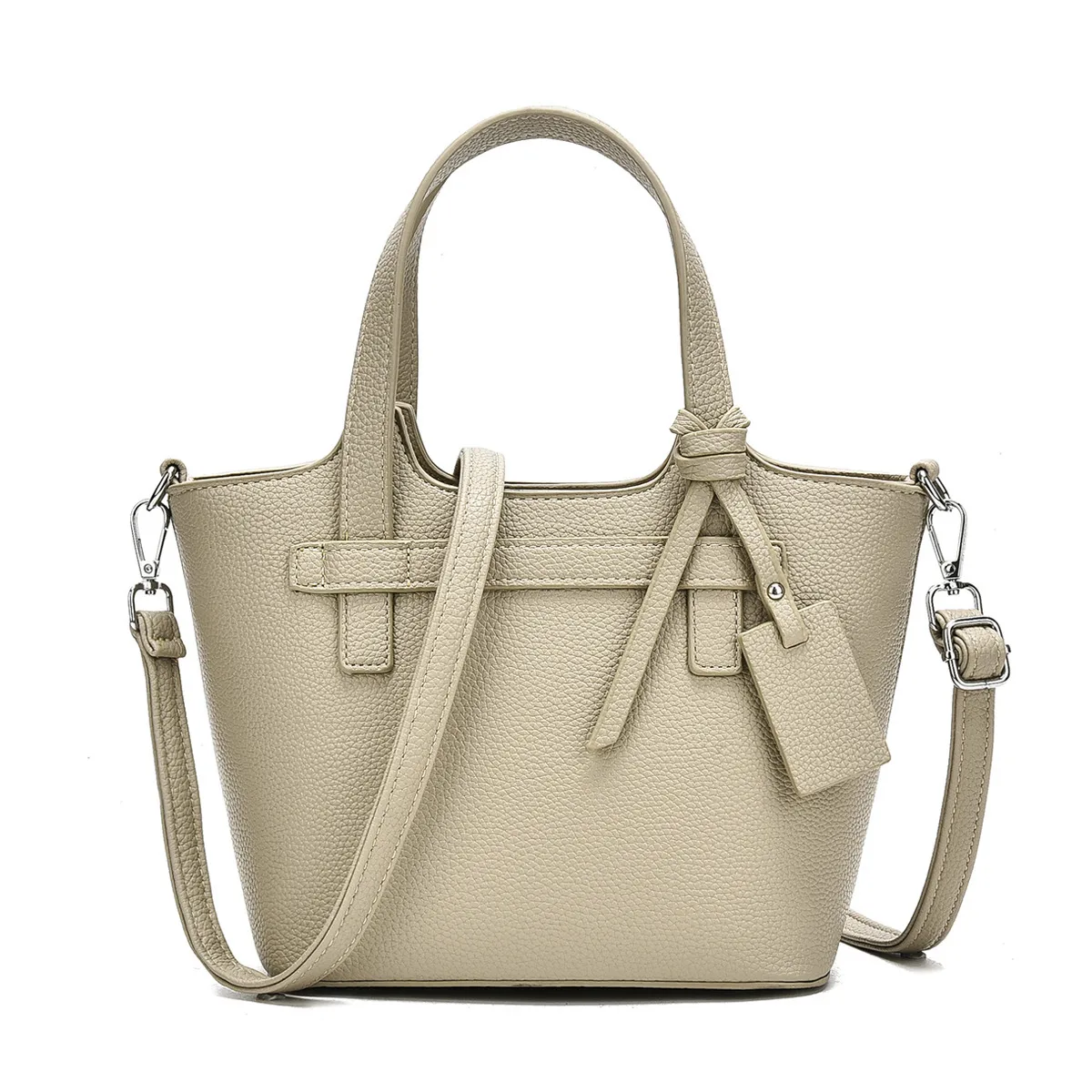 Women's PU Leather Bucket Shoulder Bag With Sewing Thread Detail, Featuring Single Shoulder Strap