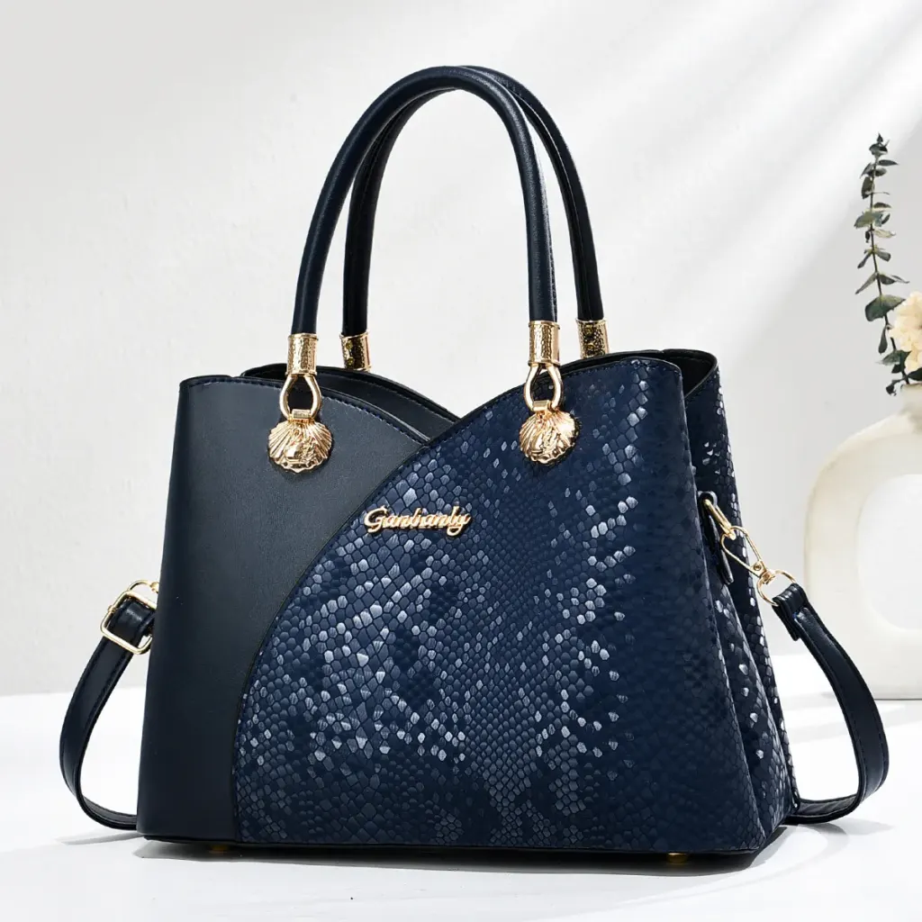 Medium Square PU Top Handle Bag For Women Featuring Letter Design And Zipper Closure