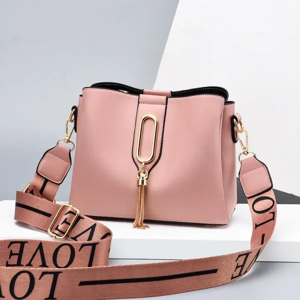 Fashion Solid Color PU Leather Women Shoulder Bag With Metal Button And Zipper Closure, Medium Size
