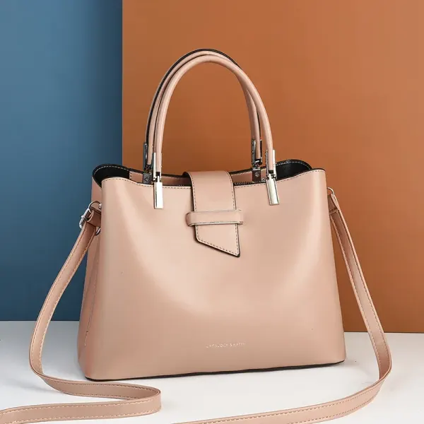 Large PU Bucket Bag With Zipper Closure In Vintage European And American Style For Women