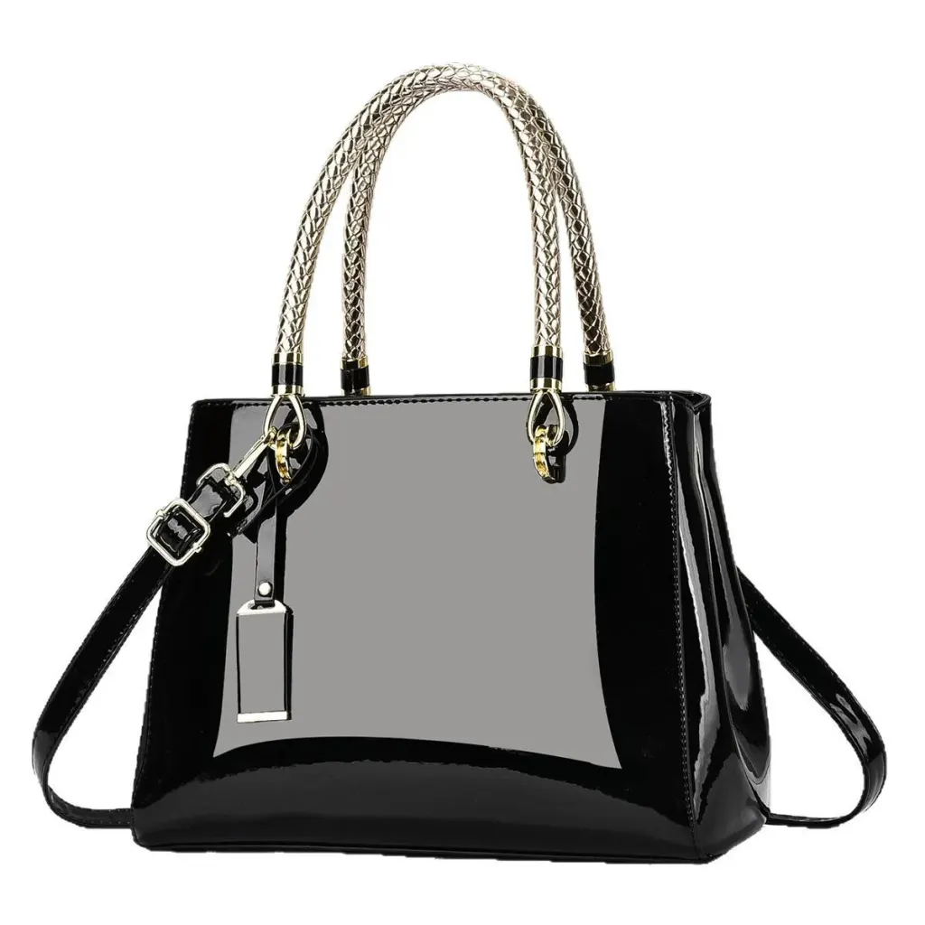 Square PU Leather Shoulder Bag With Sewing Thread Detail, Large Capacity, Single Shoulder Strap