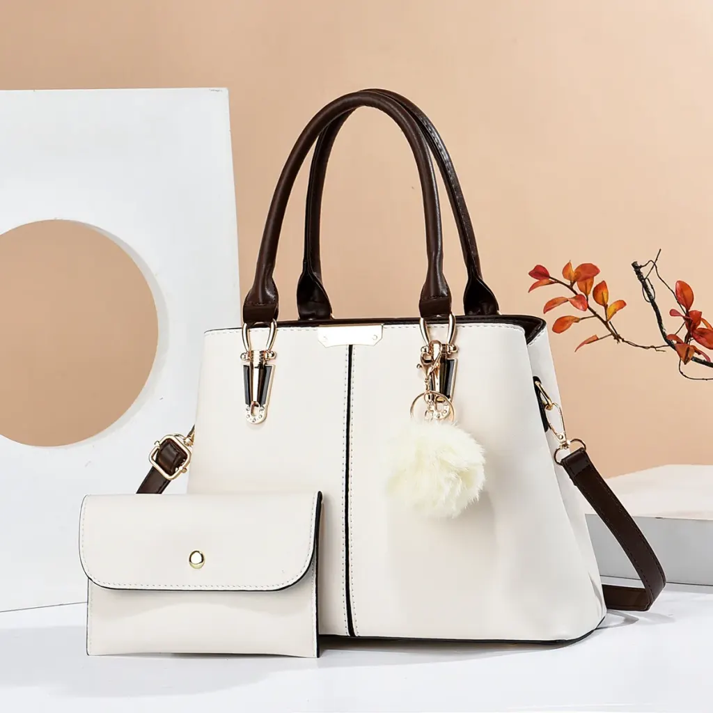 Elegant Solid Color PU Leather Shoulder Bag For Women With Sewing Thread Detail And Zipper Closure