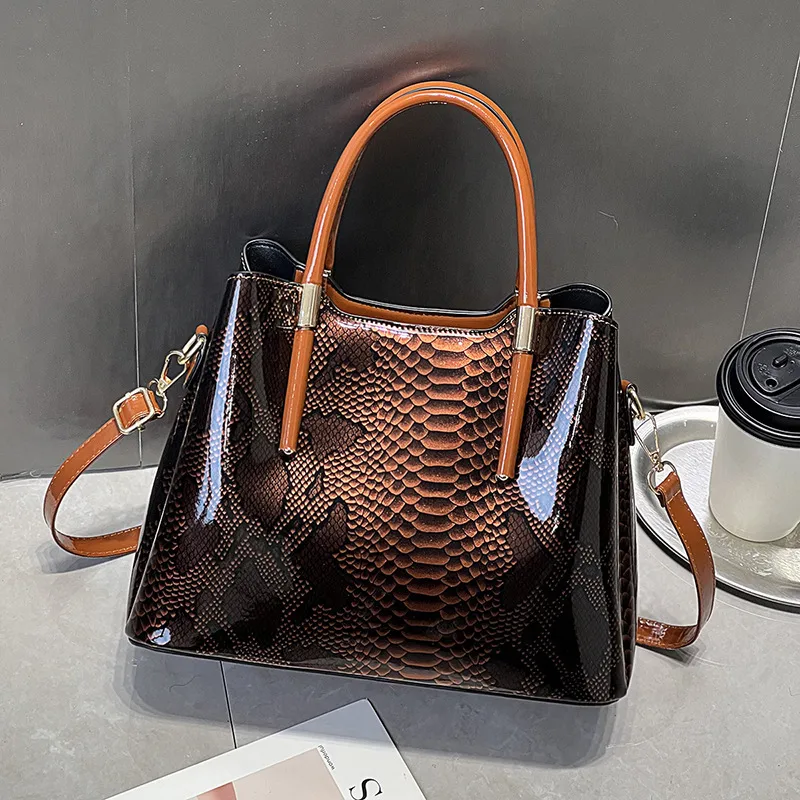 Crocodile Print Square Handbag