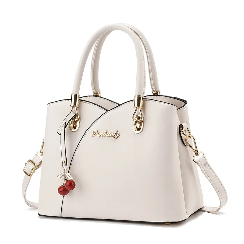 Elegant Large Solid Color Women’s PU Leather Handbag With Drawstring Buckle Closure, Classic Shoulder Bag