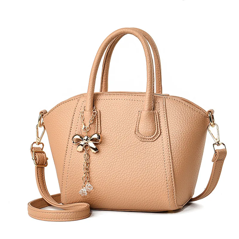 Women’s Dome Bag With Shell Shape Featuring Bow Tie Accent In PU Leather