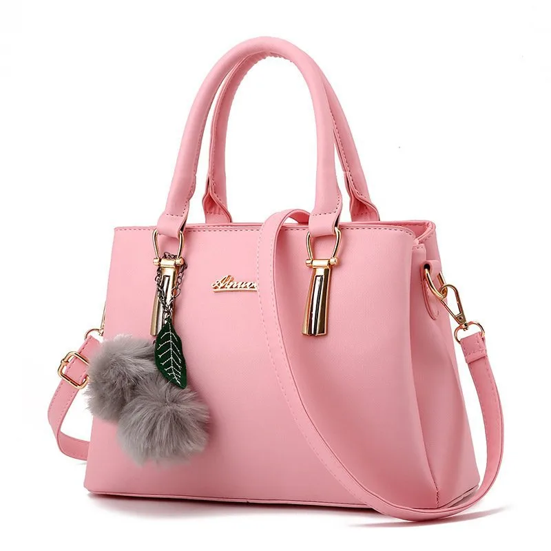 Large Solid Color PU Leather Women’s Basic Shoulder Bag With Zipper Closure, Stylish Shoulder Bag Main image