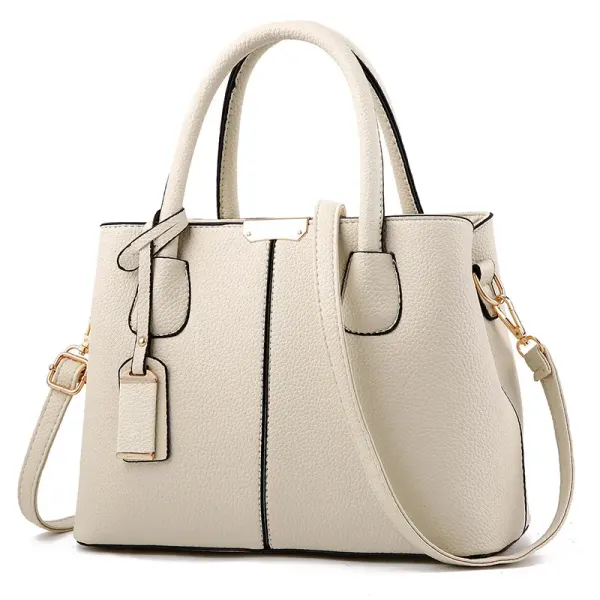 Zipped Vegan Leather Handbag